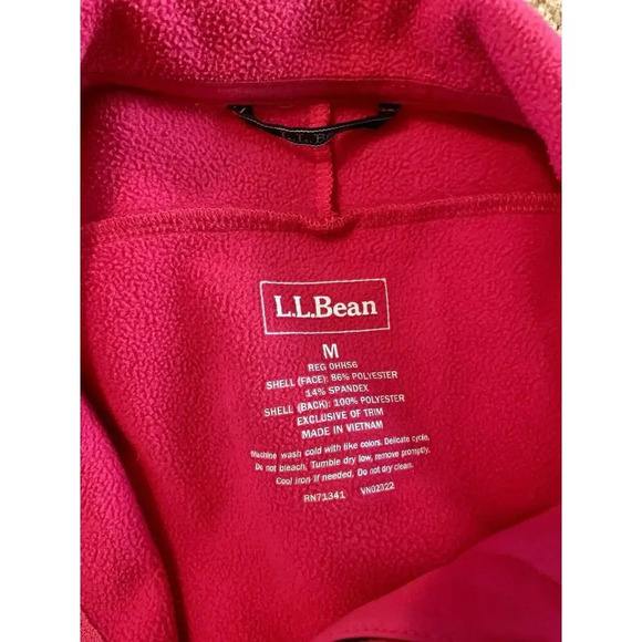 LL Bean Women Coat Size Medium Pink Lined Ski Jacket Winter Fleece - Picture 3 of 7